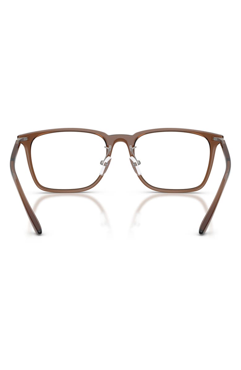Emporio Armani 55mm Pillow Optical Glasses, Alternate, color, Shiny Brown / Demo Lens