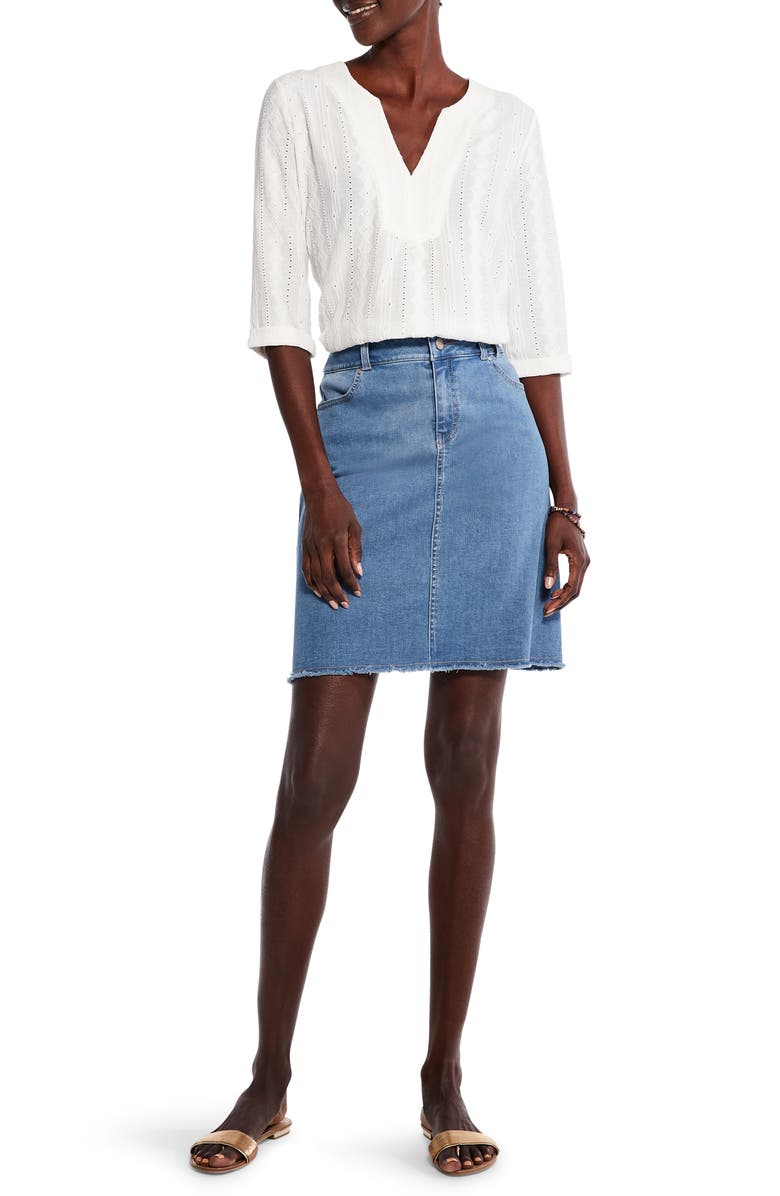 NIC+ZOE Embroidered Eyelet Popover Blouse, Alternate, color,