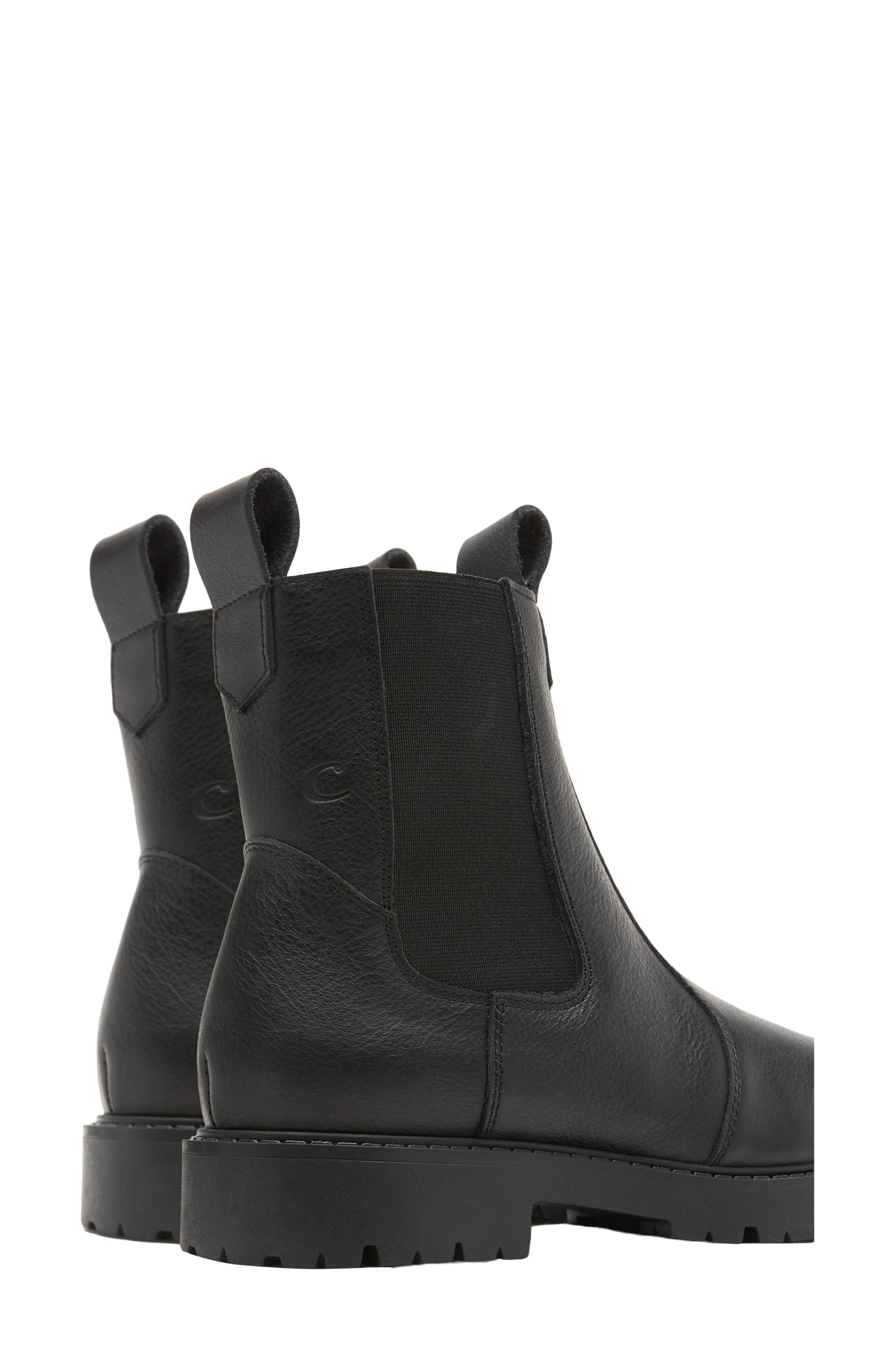 Eclectic Leather Chelsea Boot, Alternate, color, BLACK LEATHER