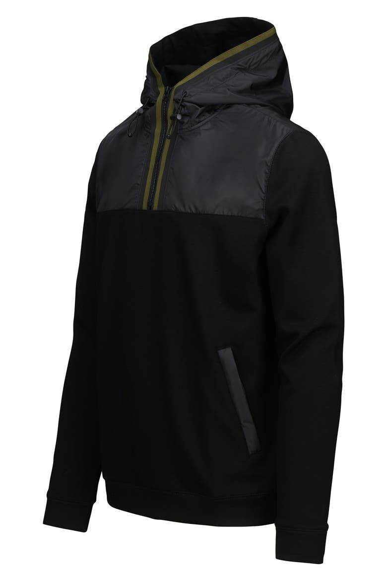 Davos Quarter Zip Hoodie, Alternate, color, BLACK