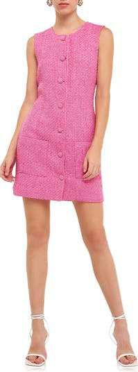 Endless Rose Sleeveless Tweed Minidress | Nordstrom