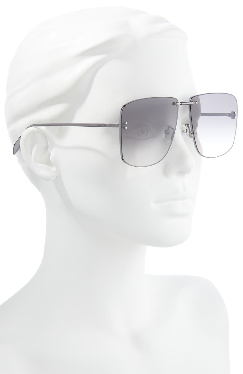 McQueen Alexander McQueen 64mm Oversize Square Sunglasses, Alternate, color, 