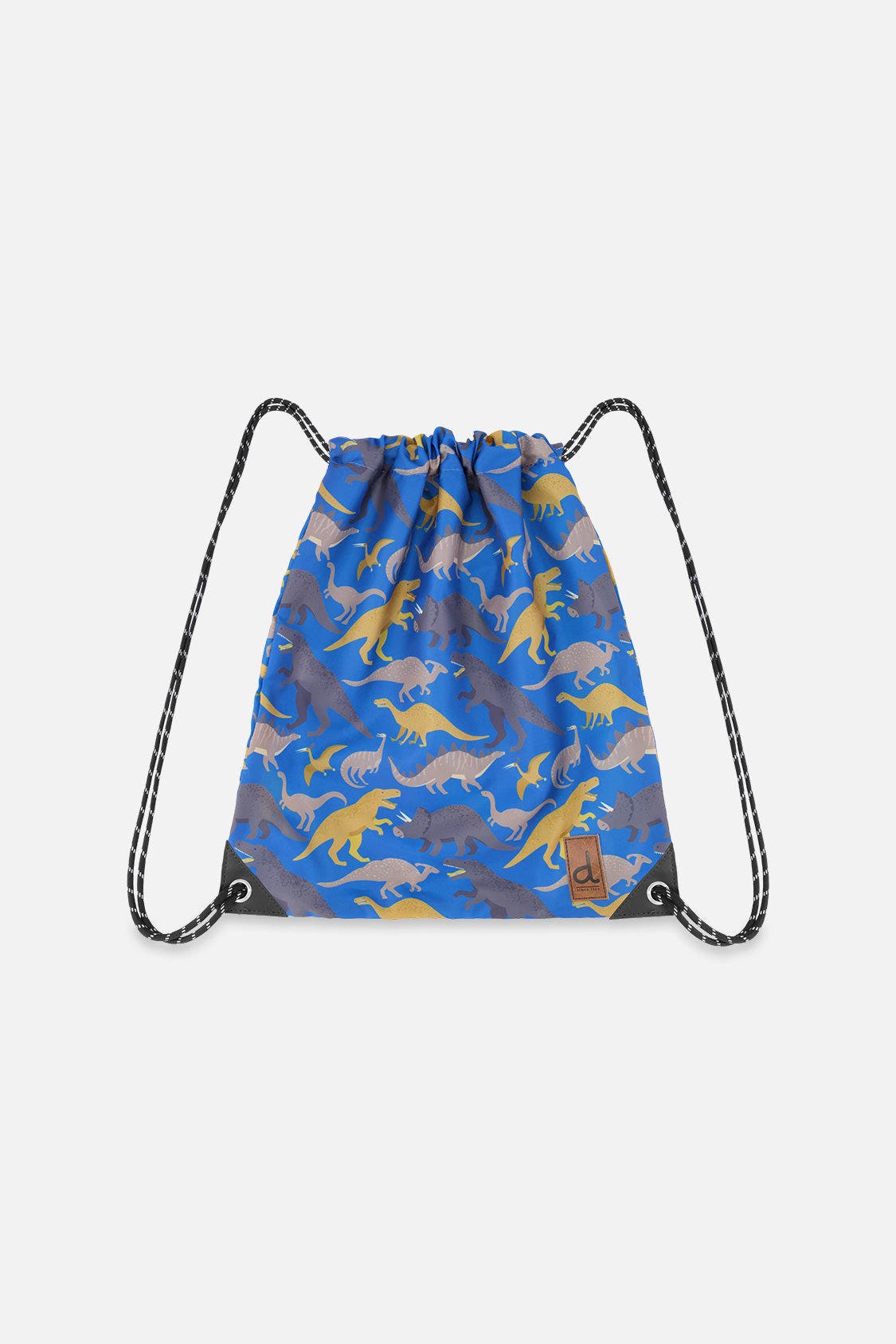Dinosaur Playful Lightweight Durable Drawstring Bag, Main, color, Blue Dinosaur Print