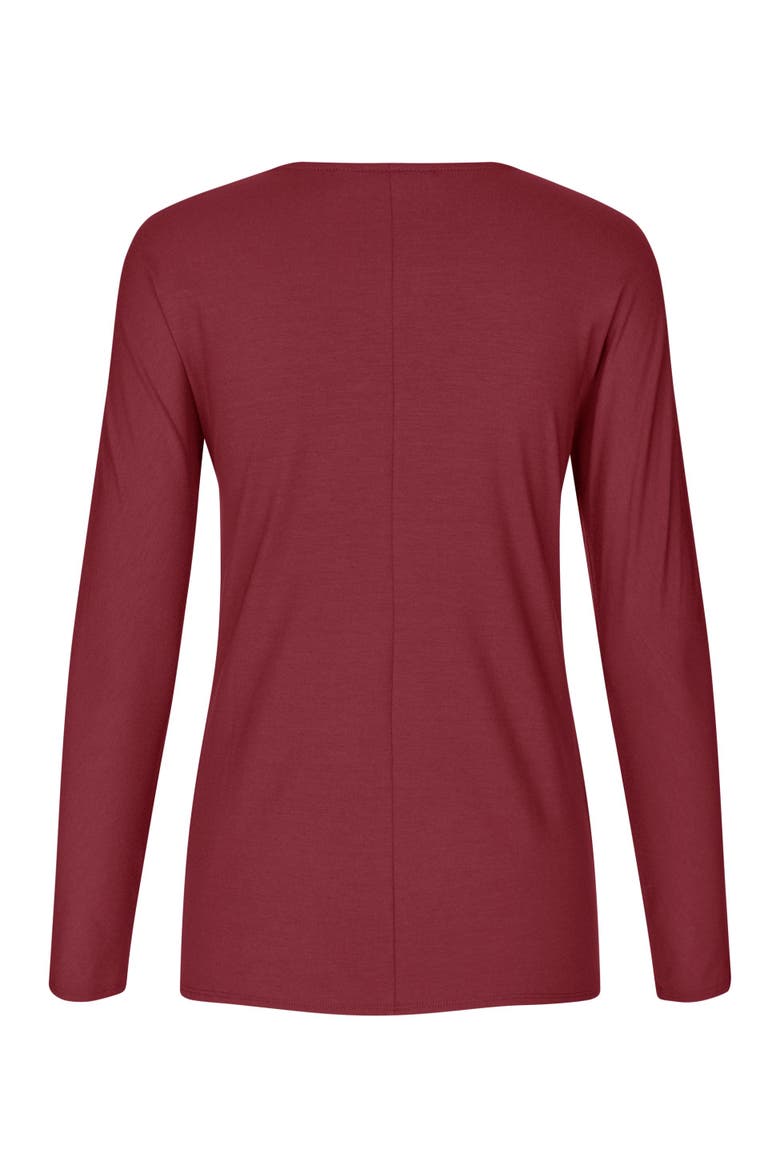 Mabelvina Asymmetric Twist Neck Top, Alternate, color, Tawny Port