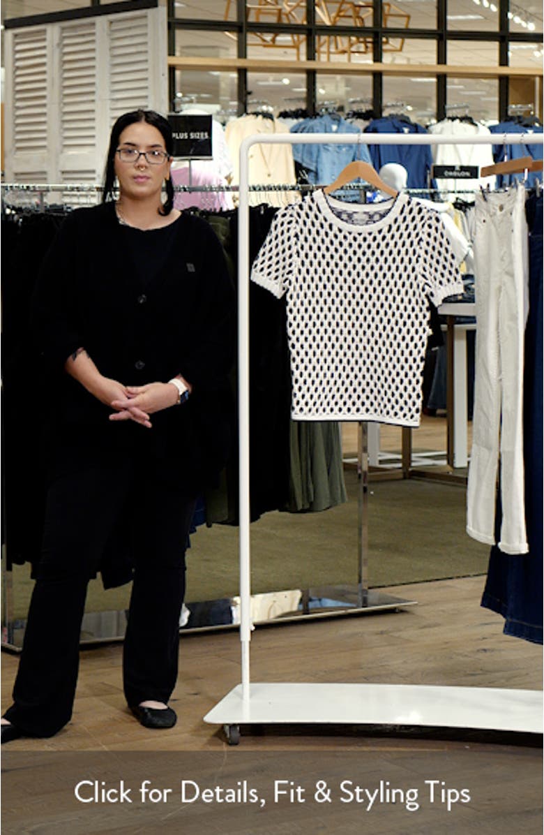 Geo Tuck Stitch Short Sleeve Sweater, sales video thumbnail