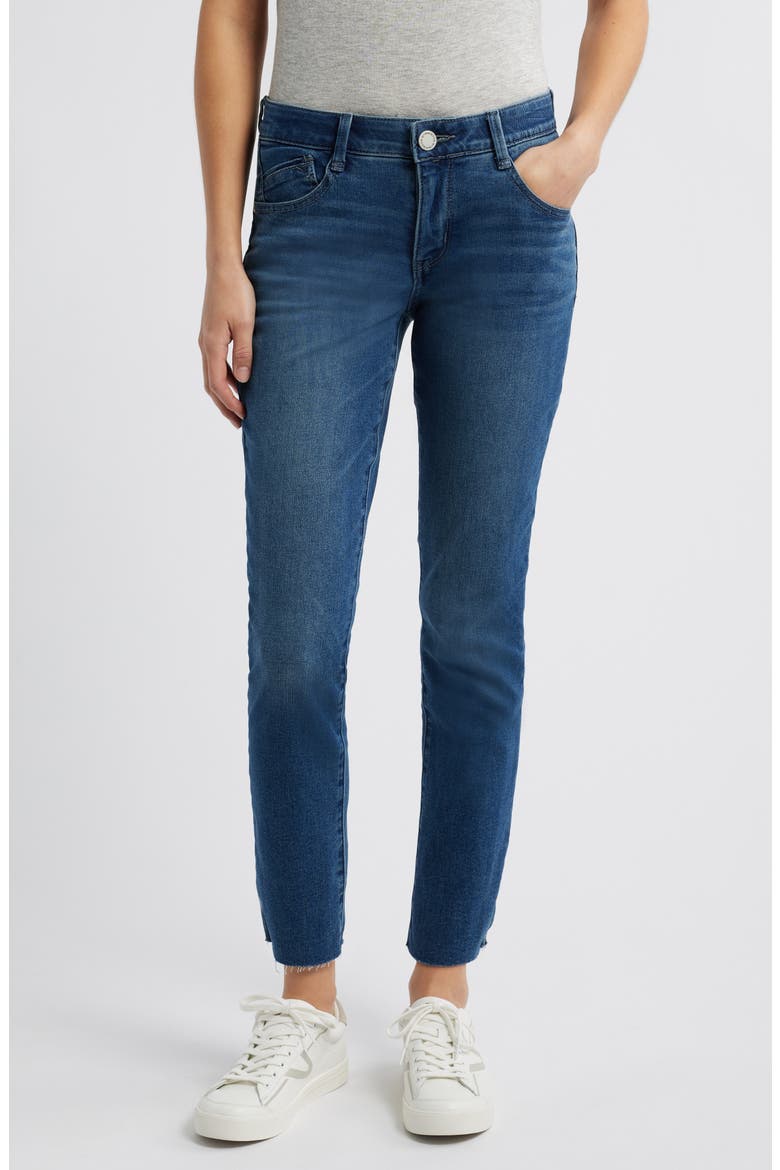 'Ab'Solution Raw Hem Ankle Skinny Jeans, Main, color, BL-BLUE