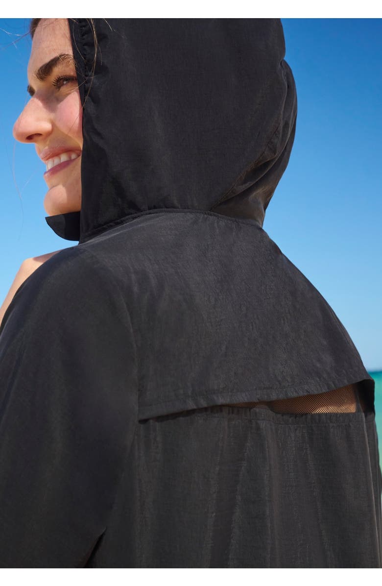 Swim 365 Hooded Taslon Cover Up, Alternate, color, Black