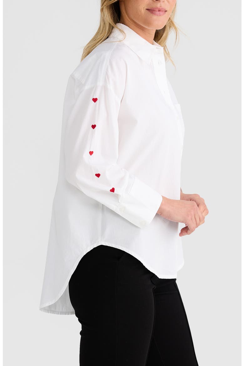 Thea Cotton Shirt, Alternate, color, WHITE HEARTS