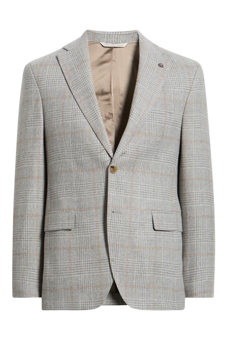 Midland Check Wool & Cashmere Sport Coat, Alternate, color, LIGHT GREY