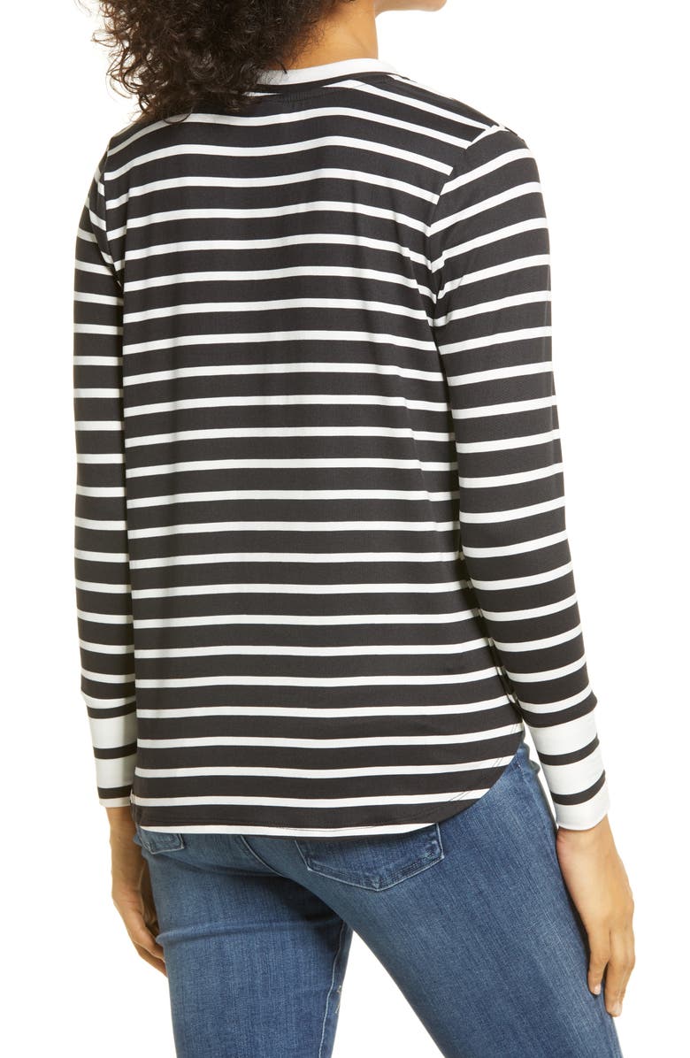 Bobeau Stripe V-Neck Butter Top, Alternate, color,