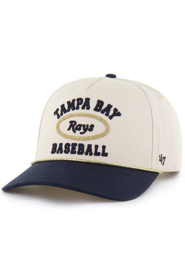 Men's '47 x Stoney Clover Lane  Natural/Navy Tampa Bay Rays Glitter Rope Hitch Adjustable Hat, Alternate, color, Natural