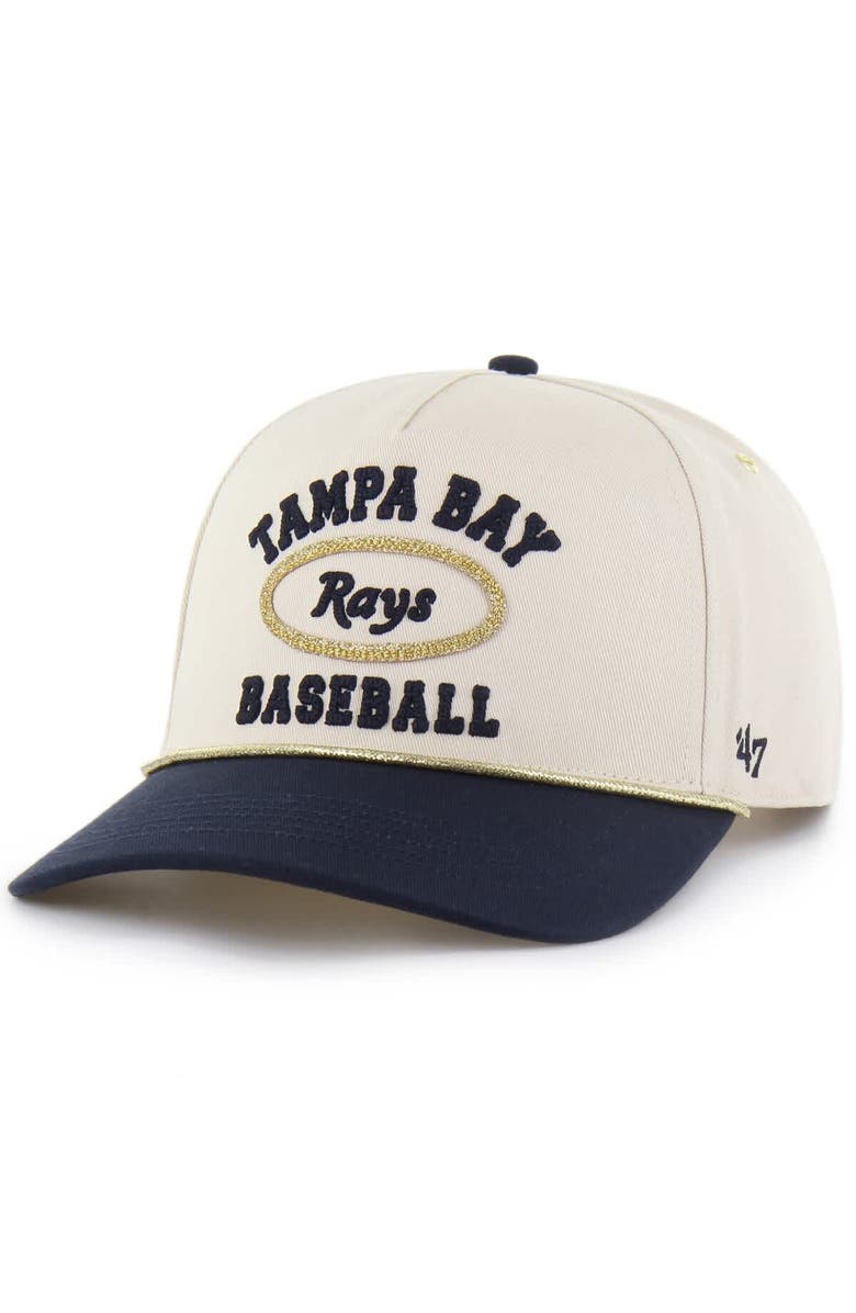 Stoney Clover Lane X '47 Men's '47 x Stoney Clover Lane Natural/Navy Tampa Bay Rays Glitter Rope Hitch Adjustable Hat, Alternate, color, Natural