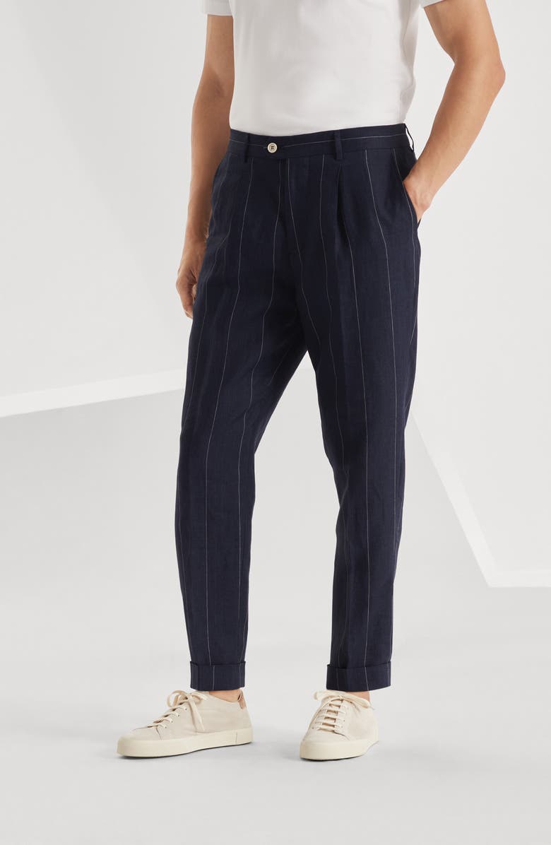 Brunello Cucinelli Leisure fit trousers with pleats, Alternate, color, 