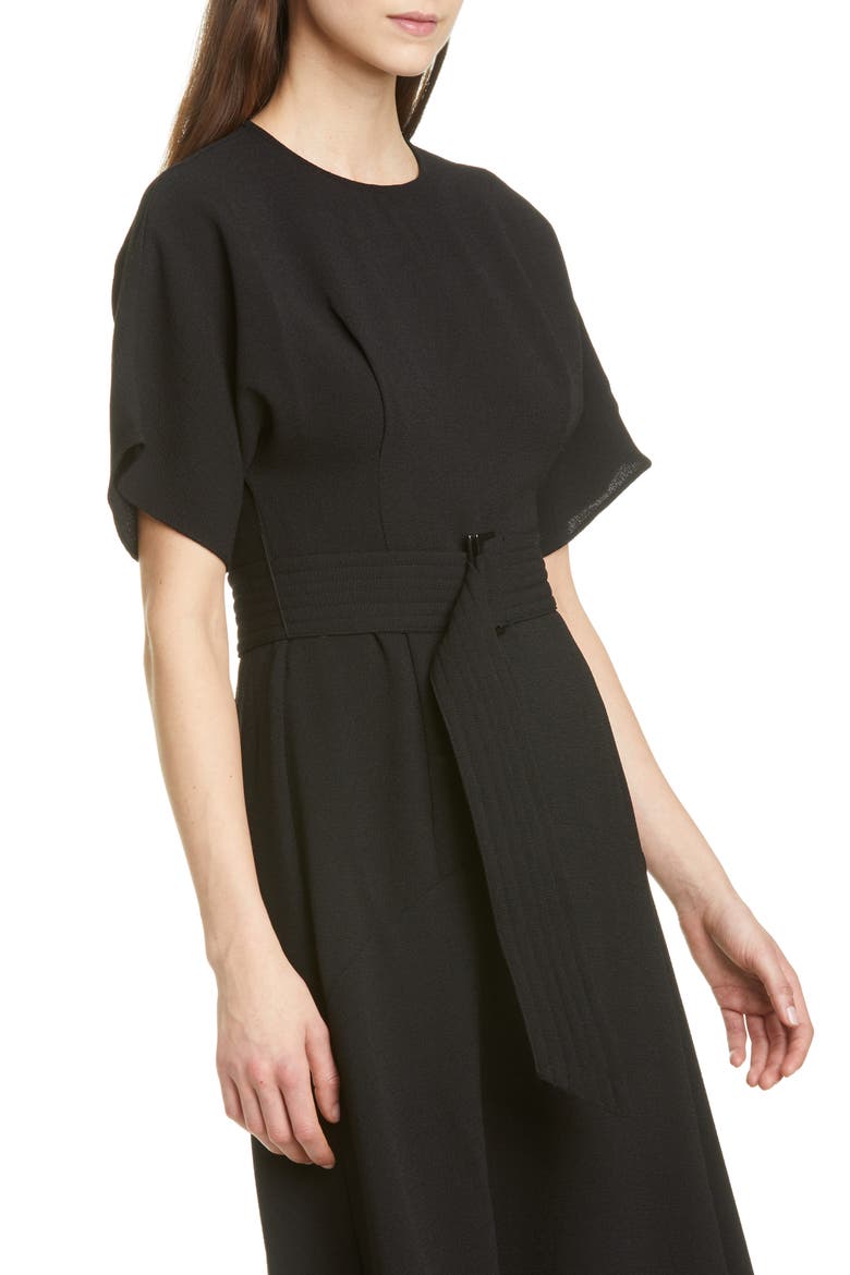 Textured Belt Dress, Alternate, color, BLACK