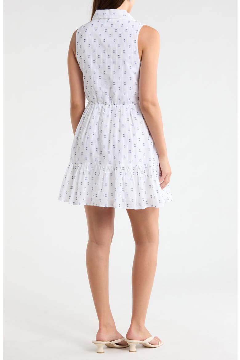 Tiered Sleeveless Shirt Dress, Alternate, color, WHITE- NAVY