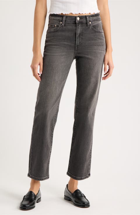Rebel High Waist Ankle Straight Leg Jeans