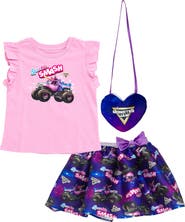 Monster Jam Sparkle Smash Tank Top Skirt & Bag Set