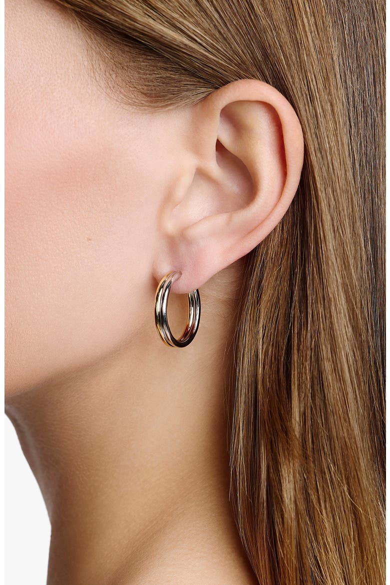 2-Tone Thread Hoop Earrings, Alternate, color, TWO TONE