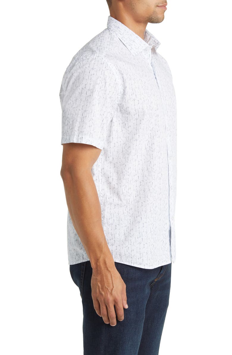 Robert Barakett Bozeman Scratch Print Short Sleeve Button-Up Shirt, Alternate, color,
