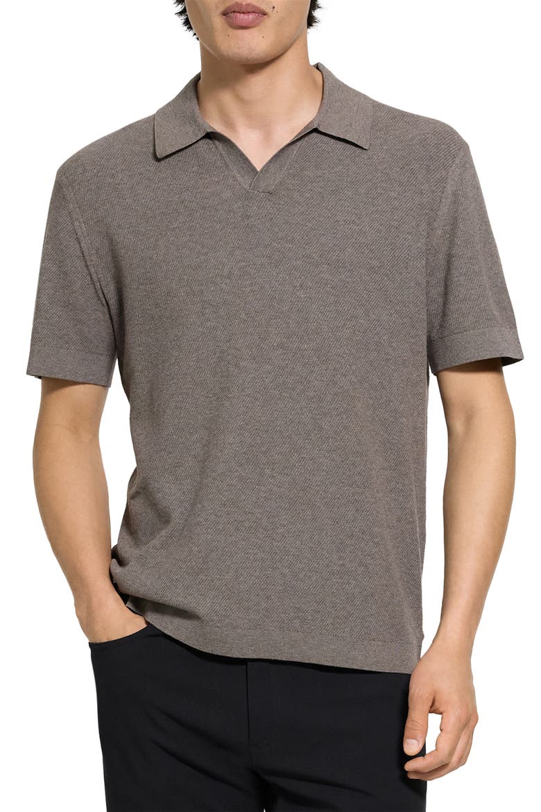 Brenan Johnny Collar Polo, Main, color, MOREL MELANGE