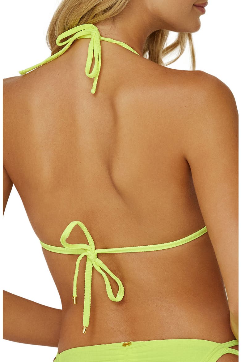 Raven Textured Triangle Bikini Top, Alternate, color, POMELO