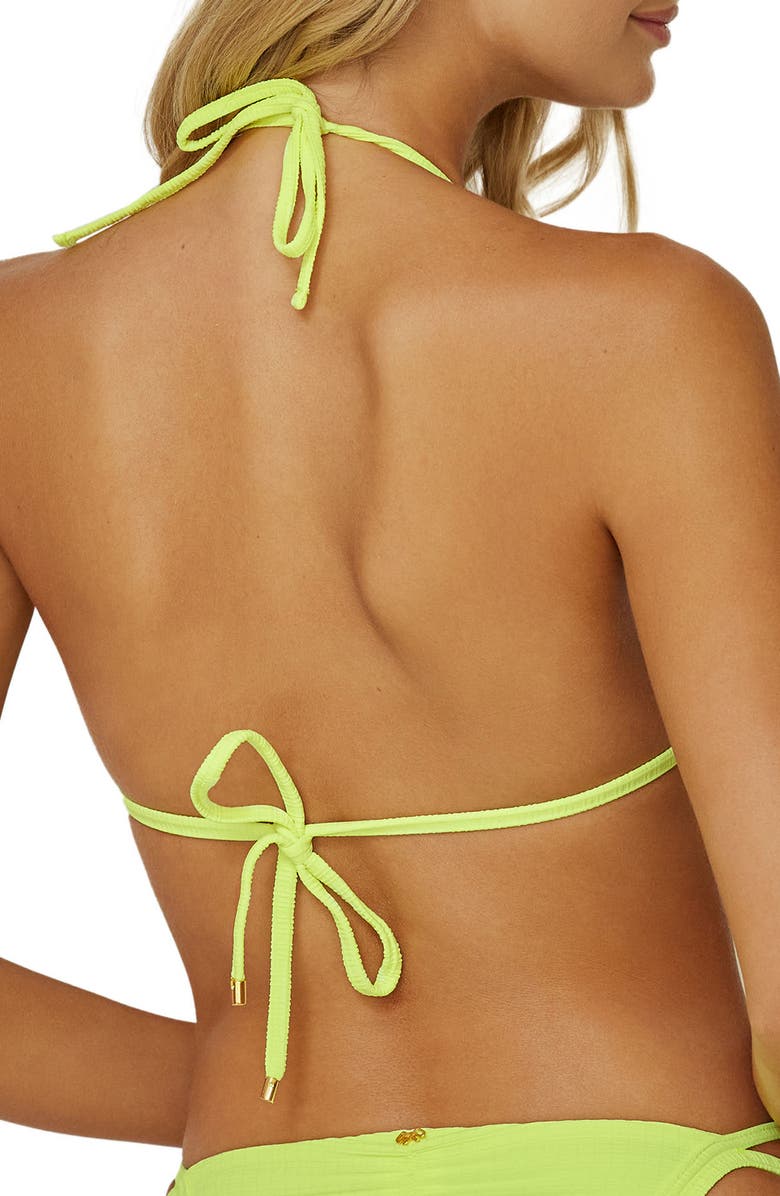 PQ SWIM Raven Textured Triangle Bikini Top, Alternate, color, Pomelo