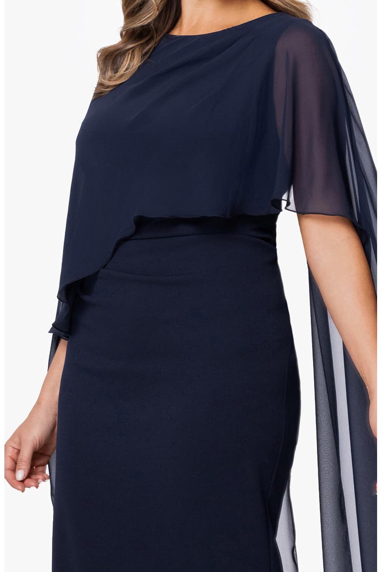 Overly Cape Gown, Alternate, color, NAVY