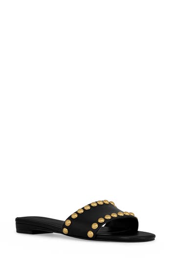 Rebecca Minkoff Dome Leather Sandal In Black