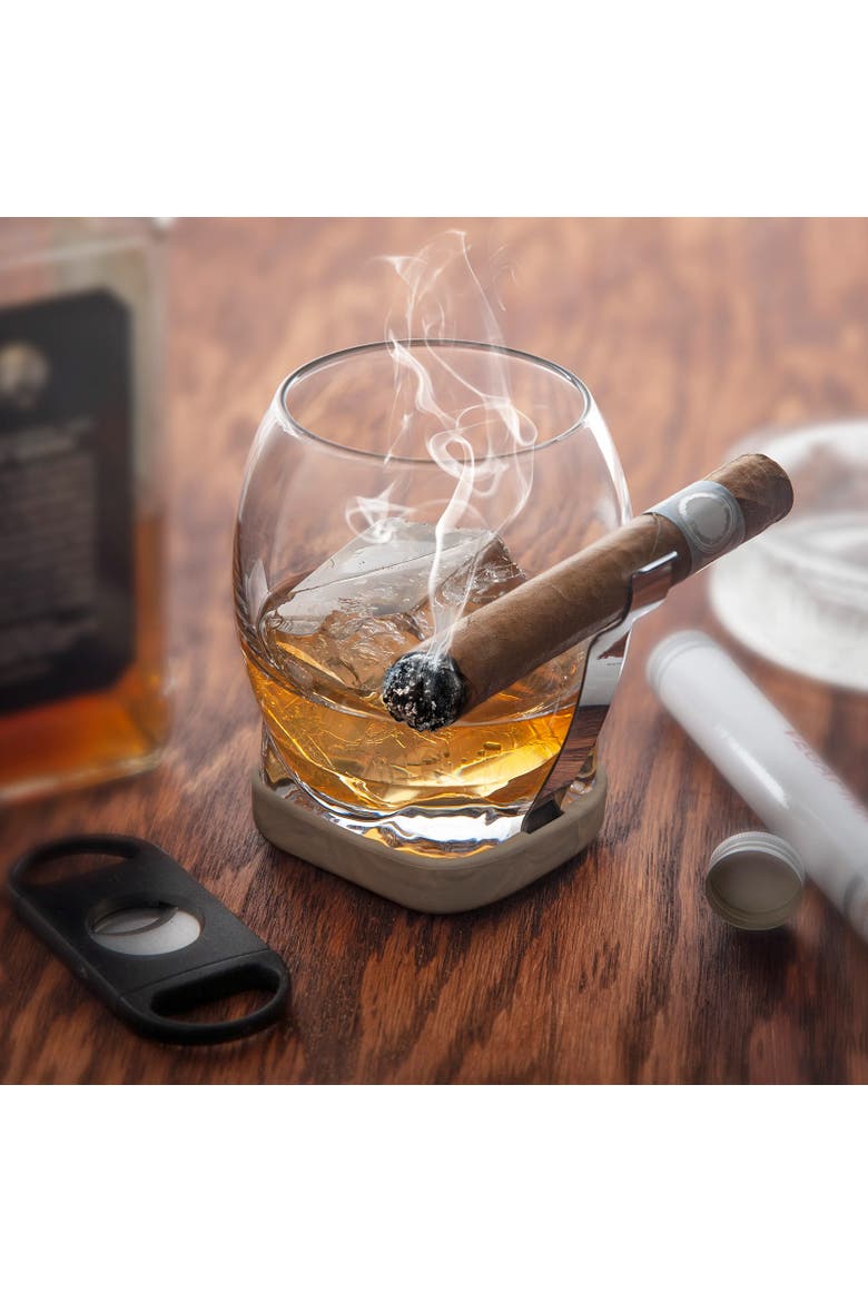 Whiskey Cigar Glass, 14.5 oz, Glass, Stainless Steel & Silicone, Alternate, color, Clear