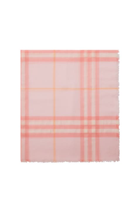 Wide Check Wool Scarf