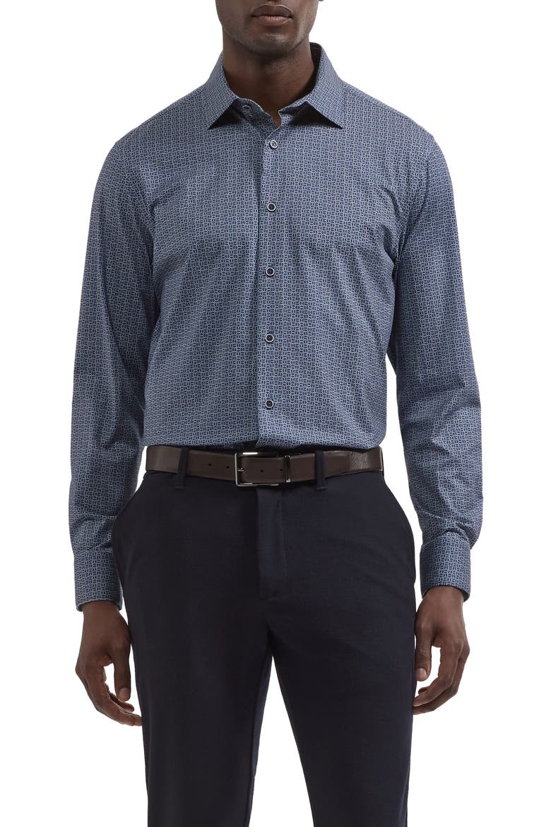 James OoohCotton® Button-Up Shirt, Main, color, INDIGO