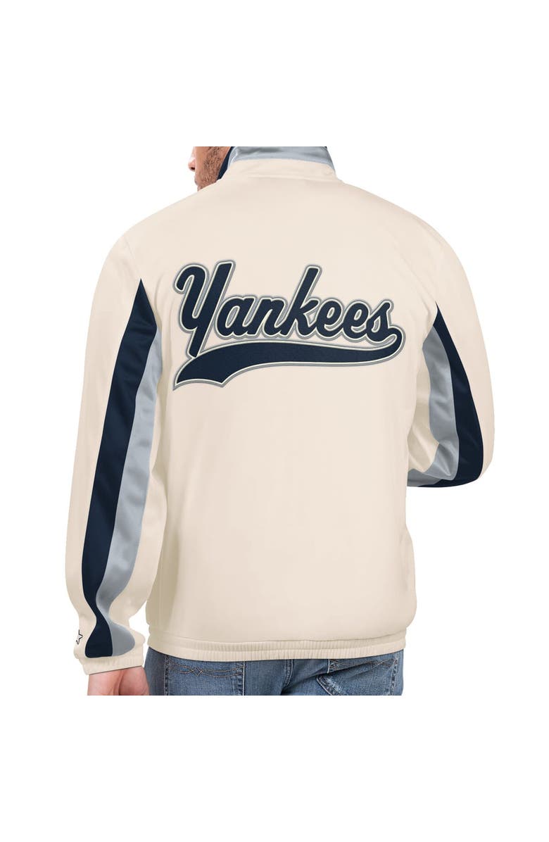 STARTER Men's Starter Cream New York Yankees Rebound Cooperstown Collection Full-Zip Track Jacket, Alternate, color, 