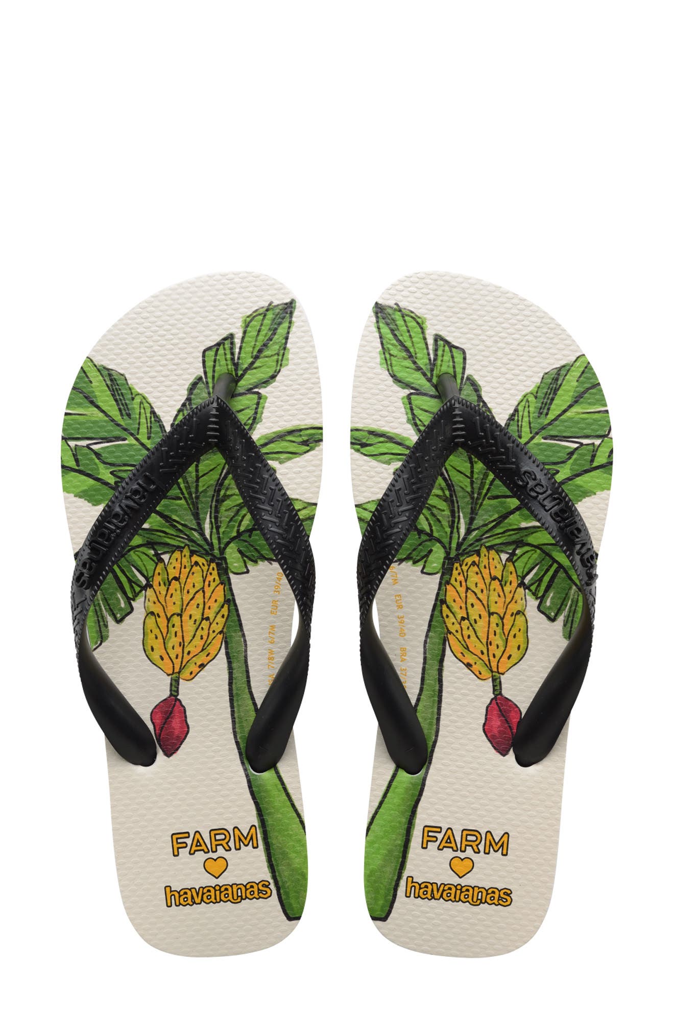 Havaianas Farm Banana Tree Water Resistant Flip Flop, Alternate, color, Black