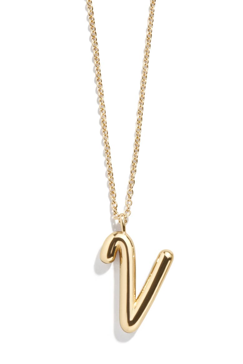 Bubble Initial Necklace, Main, color, GOLD V