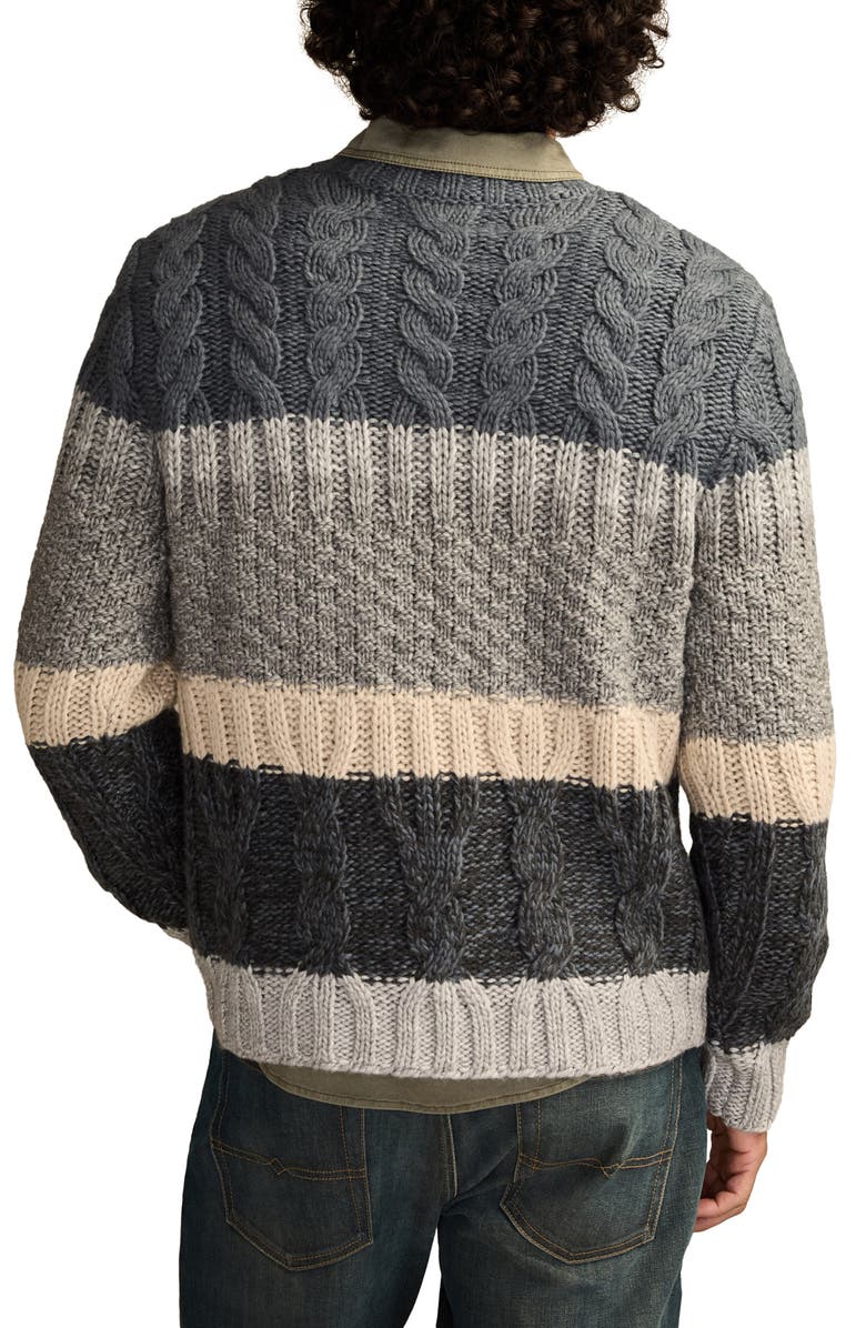 Lucky Brand Cable Stitch Sweater, Alternate, color, Turbulence