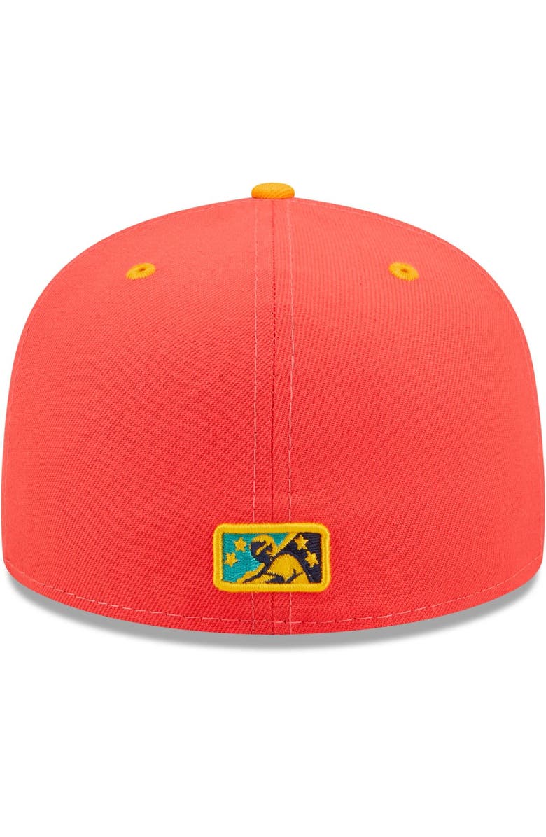New Era Men's New Era Coral/Turquoise Gallos de Delmarva Copa De La Diversion 59FIFTY Fitted Hat, Alternate, color, Red