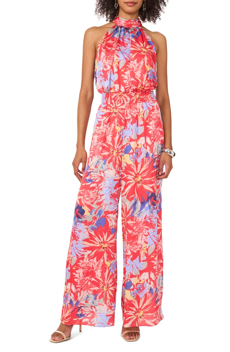 Vince Camuto Print Sleeveless Wide Leg Jumpsuit, Main, color, 
