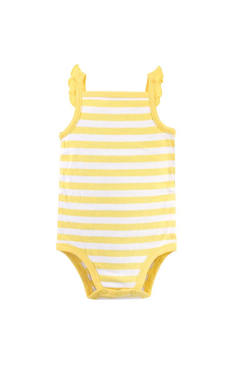 5Pk Organic Sleeveless Bodysuits, Alternate, color, Lemon Tree