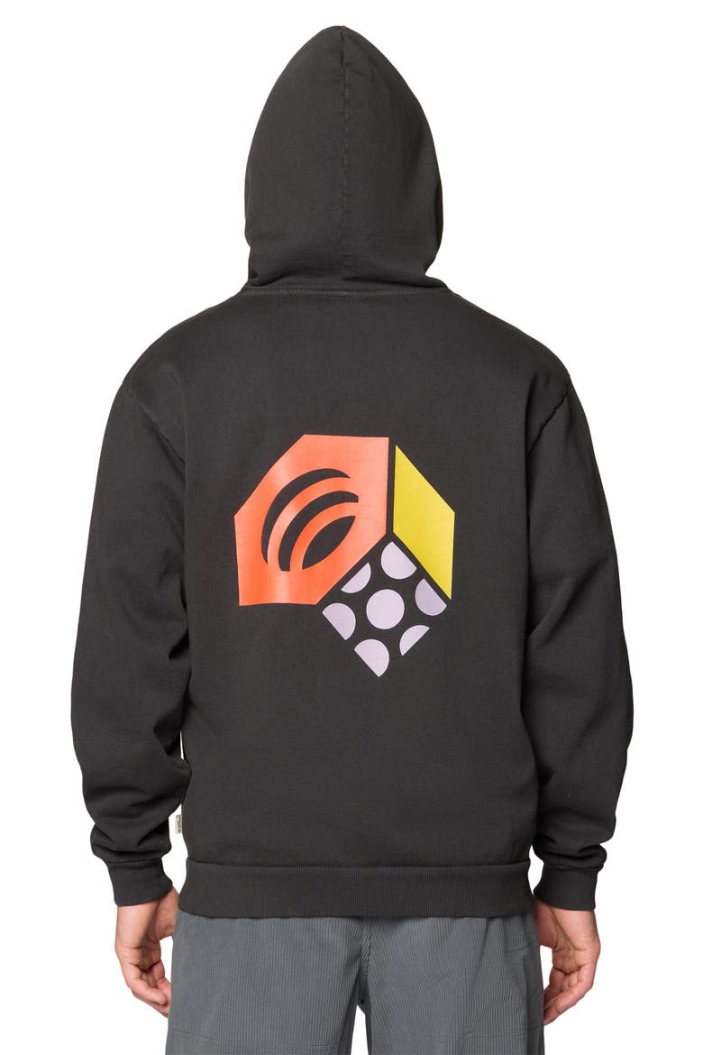 Tricolor Logo Graphic Hoodie, Alternate, color, STEALTH GREY