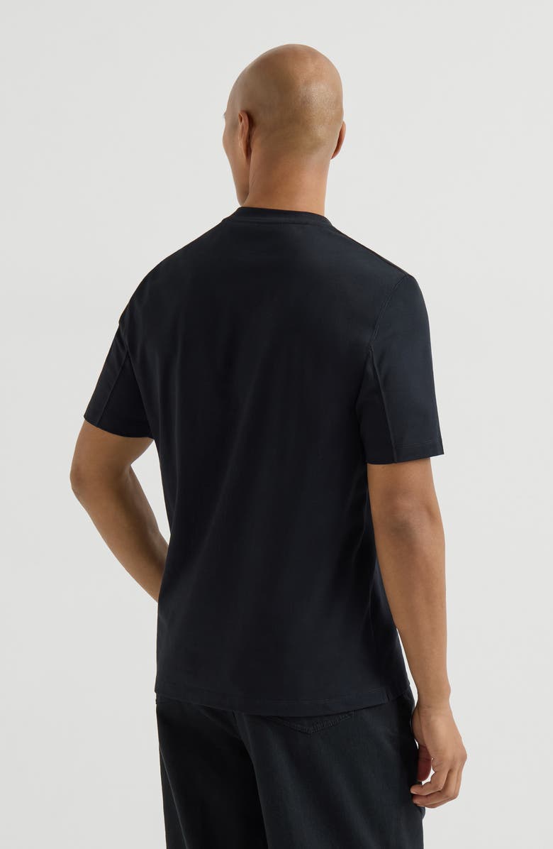 Brunello Cucinelli Cotton jersey crew neck T-shirt, Alternate, color, Black