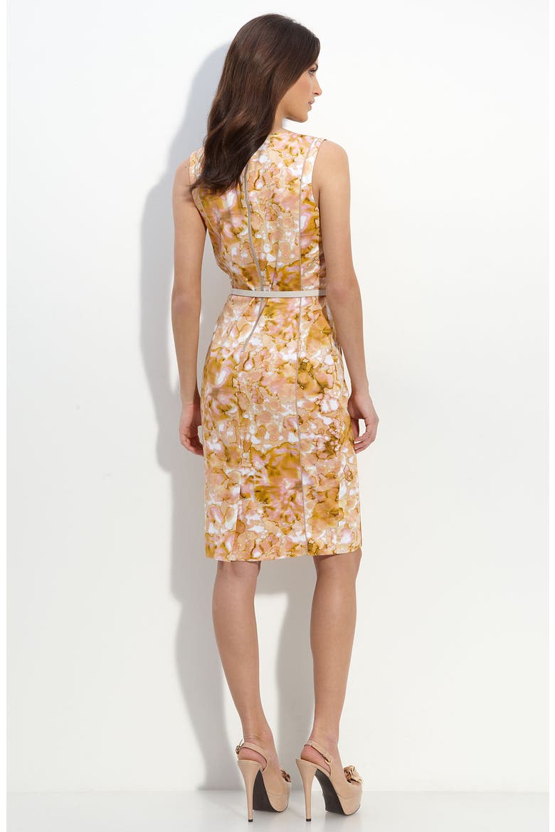 Belted Sheath Dress, Alternate, color, GOLD