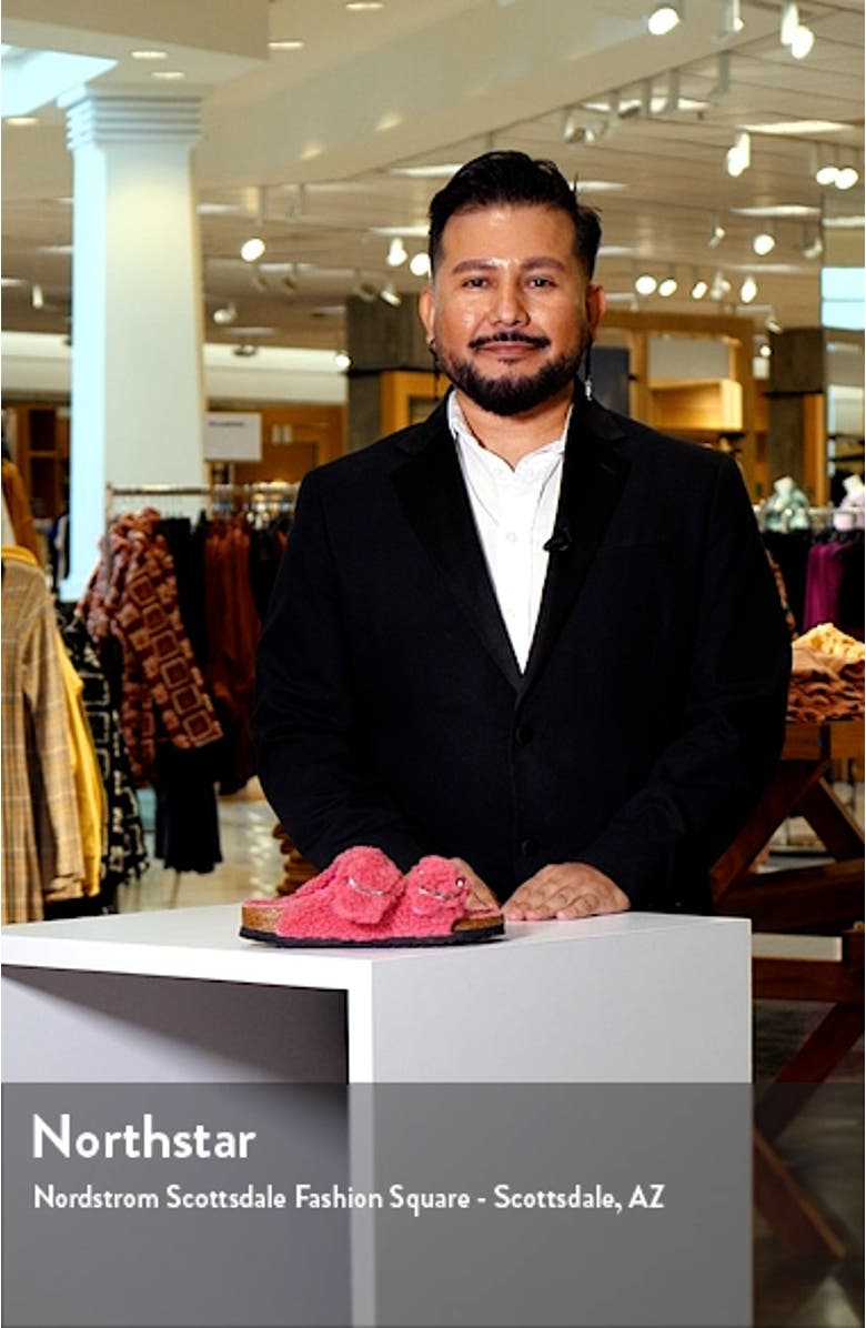 Arizona Big Buckle Genuine Shearling Slide Sandal, sales video thumbnail