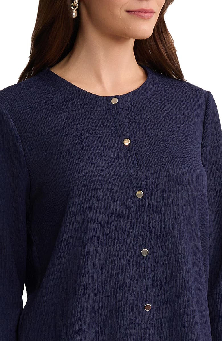 Jones New York Three Quarter Sleeve Cardigan, Alternate, color, Pacific Navy