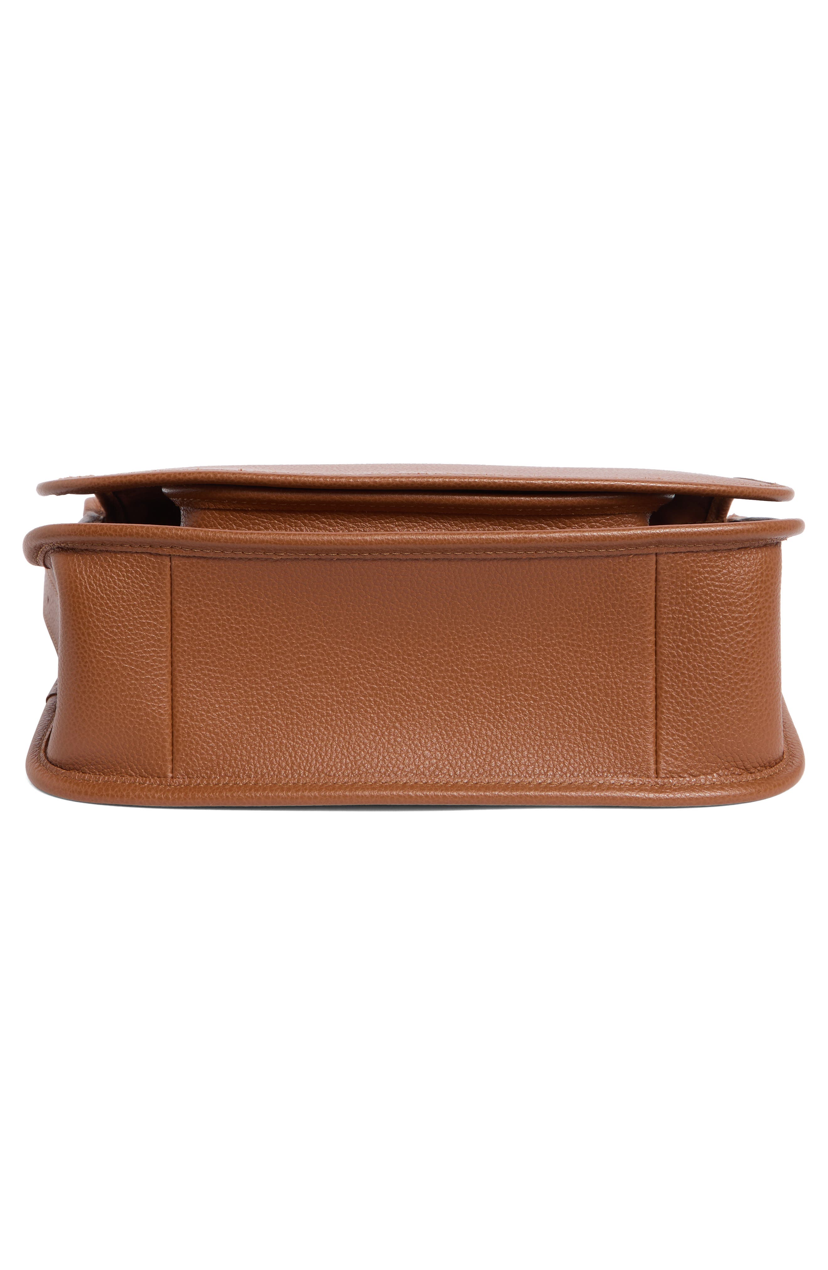 Large Le Foulonné Leather Crossbody Bag, Alternate, color, CARAMEL