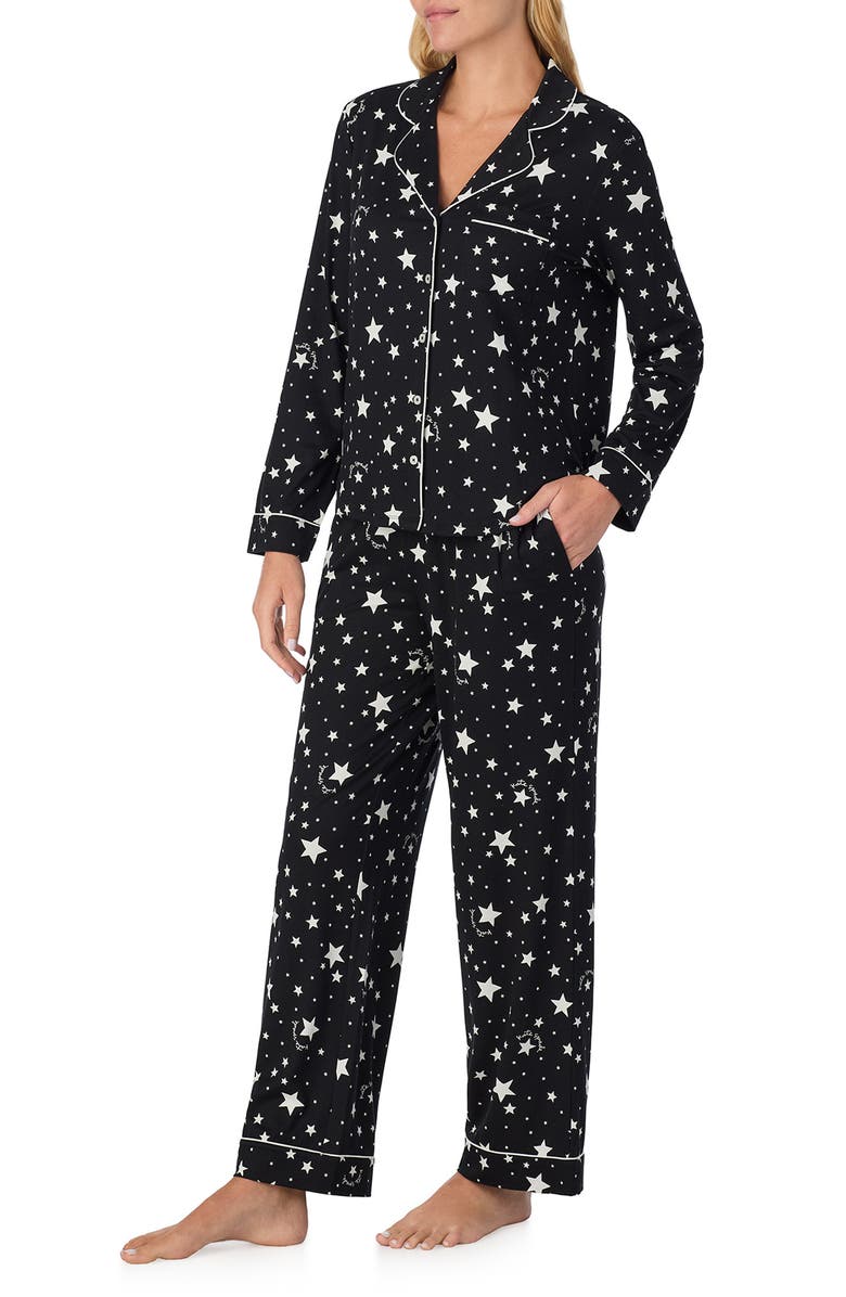 Kate Spade New York print pajamas, Alternate, color, Black Print