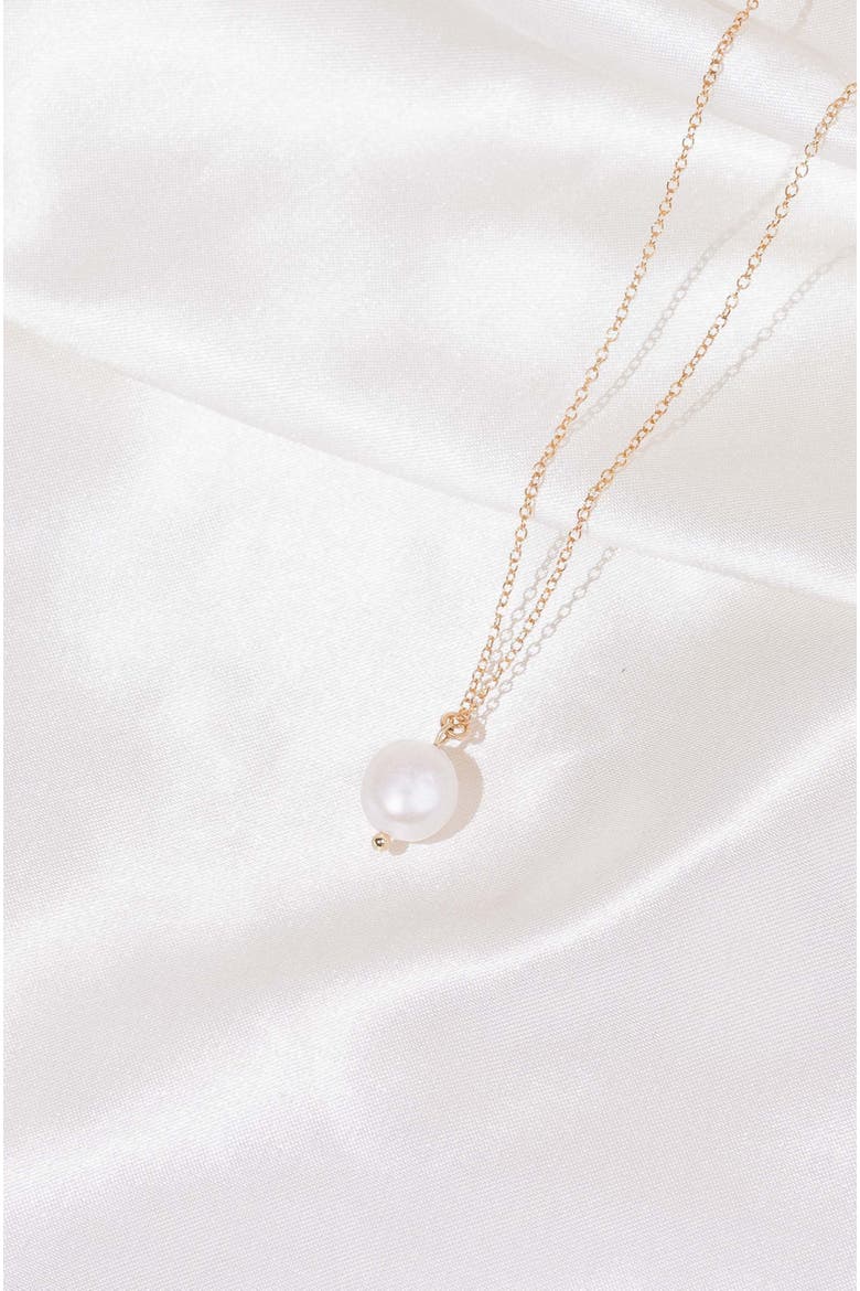 Long Pearl Pendant Necklace, Alternate, color, White/Gold