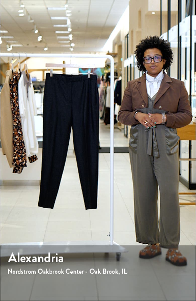 Sleek Flannel High Waist Taper Pants, sales video thumbnail