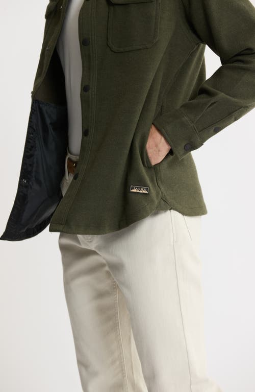Jachs Brushed Knit Shirt Jacket In Green