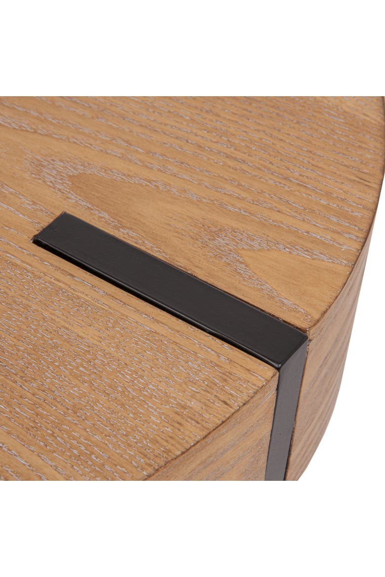 Astoria Wood End Table with Metal Hairpin Legs, Natural and Black, Alternate, color, Natural