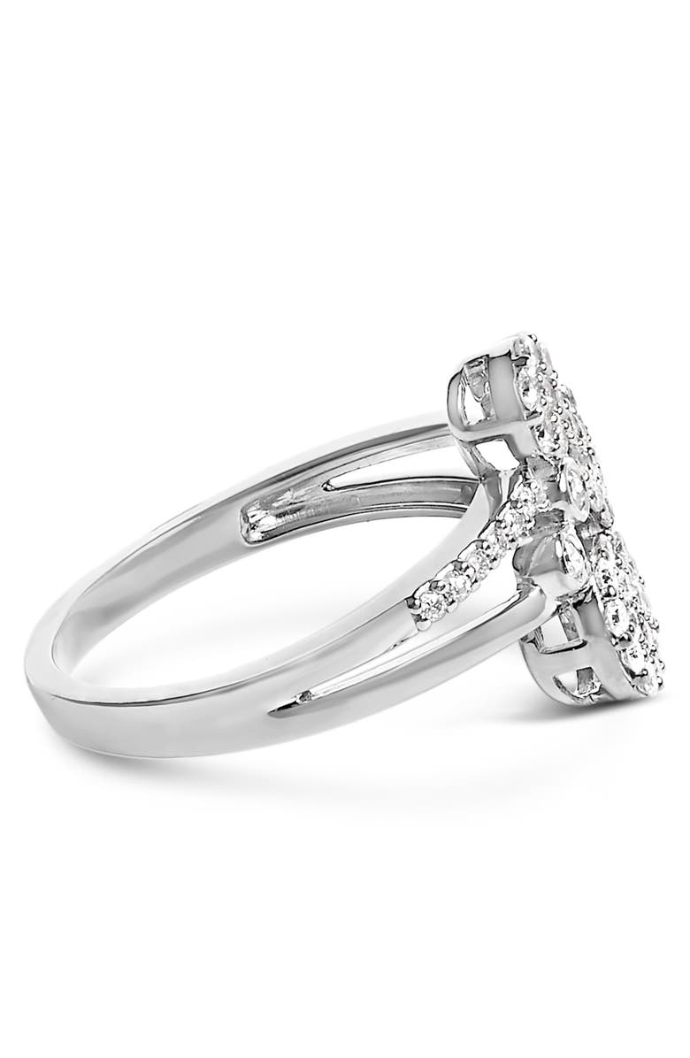 Haus of Brilliance Silver 1/2 Cttw Diamond Scatter Composite Bypass Ring, Alternate, color, White